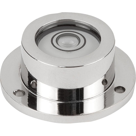 Kipp Round Spirit Level W. Mounting Flange D1=18 H=11, Form:A Brass, Comp:Polyamide, D=30, E30' K1154.1181130